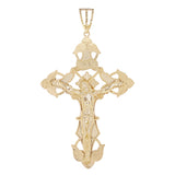 14k Yellow Gold BIG INRI Christ Passion Cross Crucifix Pendant 4.6" 41 grams
