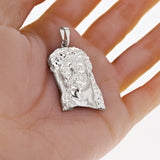 10k White Gold Jesus Piece Jesus Christ Face Pendant Religious Charm 12.5 grams - White