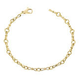 14k Yellow Gold Solid Handmade Fashion Link Bracelet 6.5" 7mm 7.5 grams