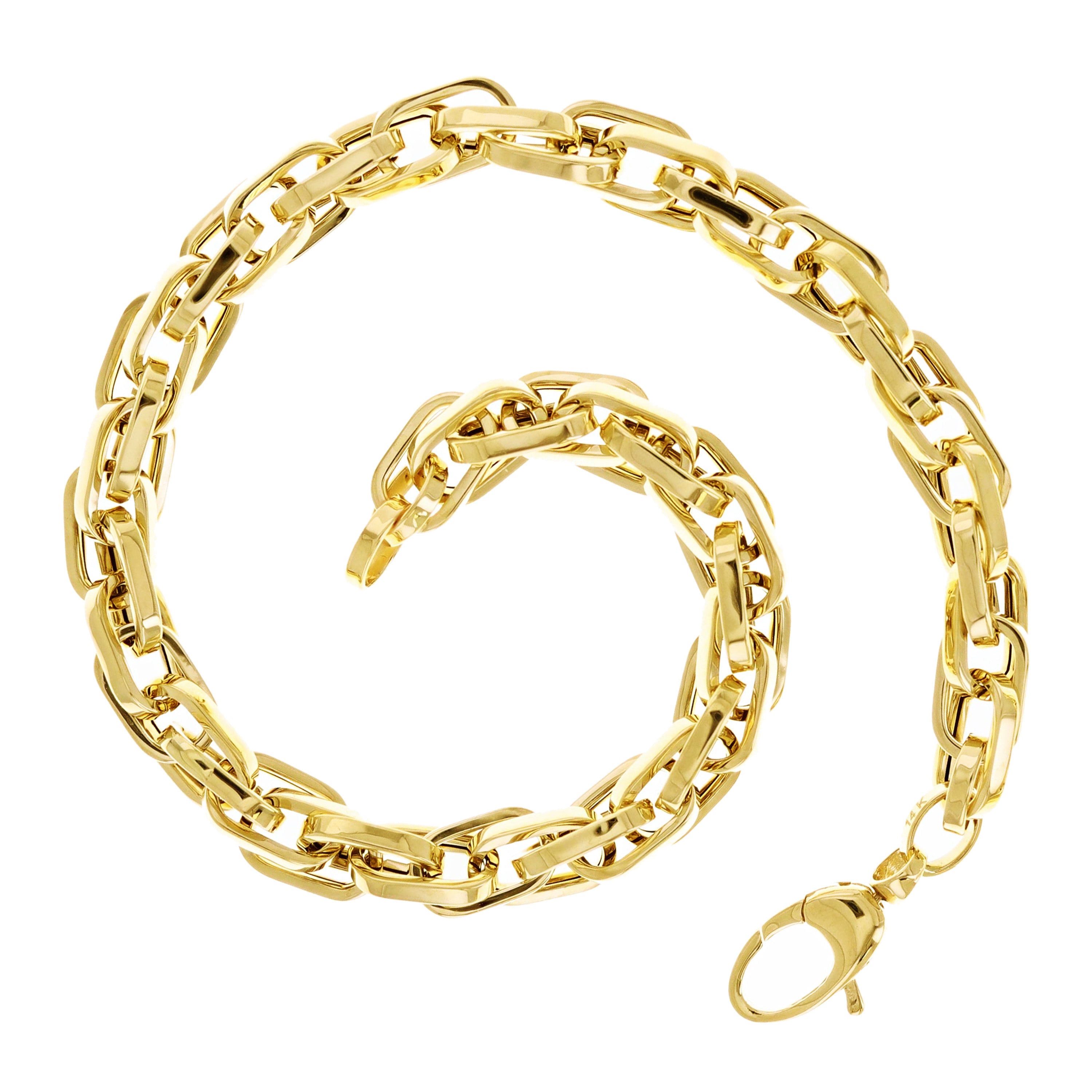 Italian 14k Yellow Gold Hollow Anchor Link Chain Bracelet 8.5" 5.6mm 5.2 grams