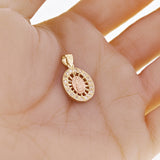 14k Yellow & Rose Gold Lady of Guadalupe Charm Pendant 24.6mm x 14.5mm 2.5 grams