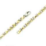 10k Yellow & White Gold Handmade Fashion Link Necklace 26" 5mm 54.5 grams - Yellow and White,26"