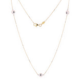 14k Two Tone Gold Round Station Necklace 37" 6mm 4.5 grams