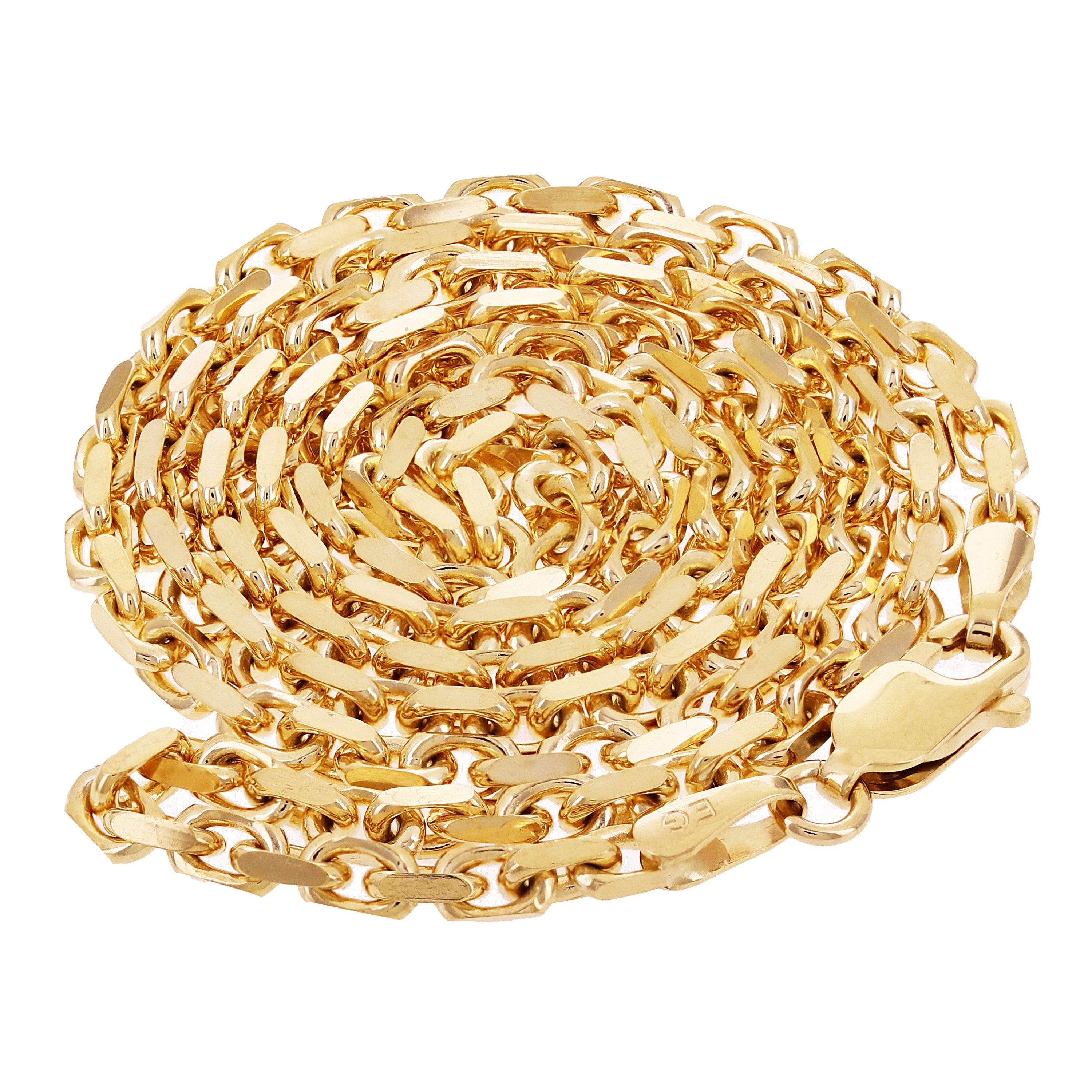 Italian 14k Yellow Gold Solid Anchor Cable Link Chain Necklace 18" 2.6mm 13.7g - 18" 13.7 grams