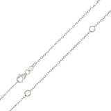 Italian 14k White Gold Rolo Chain Necklace Adjustable 16-20" 1.2mm 2.2 grams - 1.2 mm