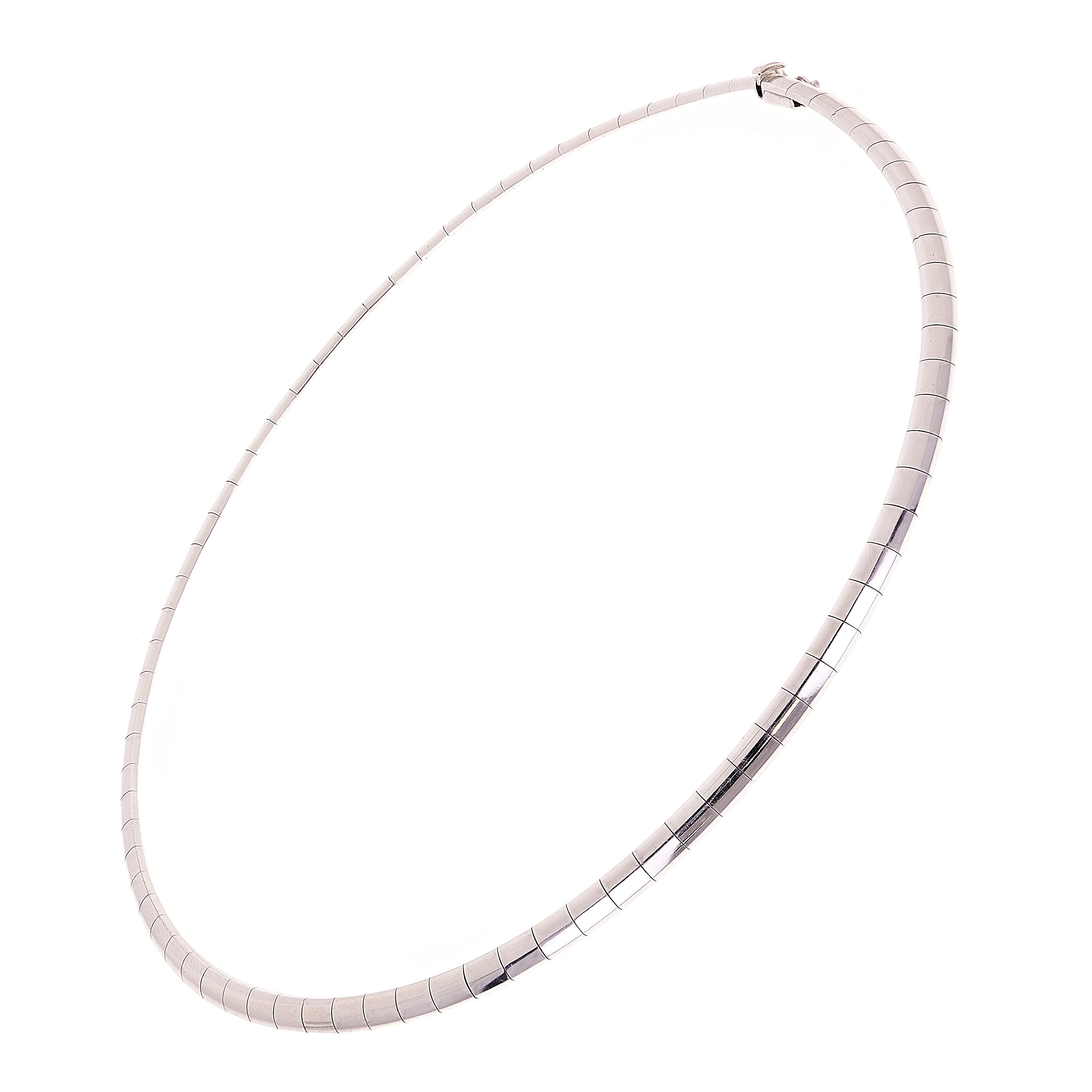 Women's Italian 14k White Gold Omega Necklace Choker 17.5" 5mm 37.1 grams - 37.1 grams