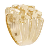 Men's 10k Yellow Gold Solid Square Nugget Ring Size 7 - 17.8mm 15.2 grams - Ring Size 7