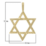 14k Yellow Gold Diamond Cut Jewish Star of David Pendant - Yellow