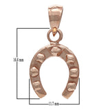 14k Rose Gold Horseshoe Good Luck Charm Pendant - Rose
