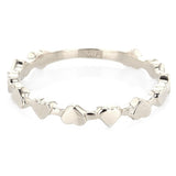 14k White Gold Heart Ring Band Size 5 - White,Ring Size 5