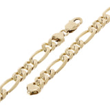Men's 14k Yellow Gold Figaro Chain Bracelet 7.75mm Various Lengths