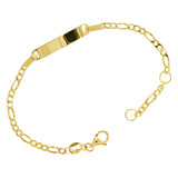 Italian 14k Yellow Gold Engravable Baby Kid ID Figaro Bracelet 5.5" 1.6 grams