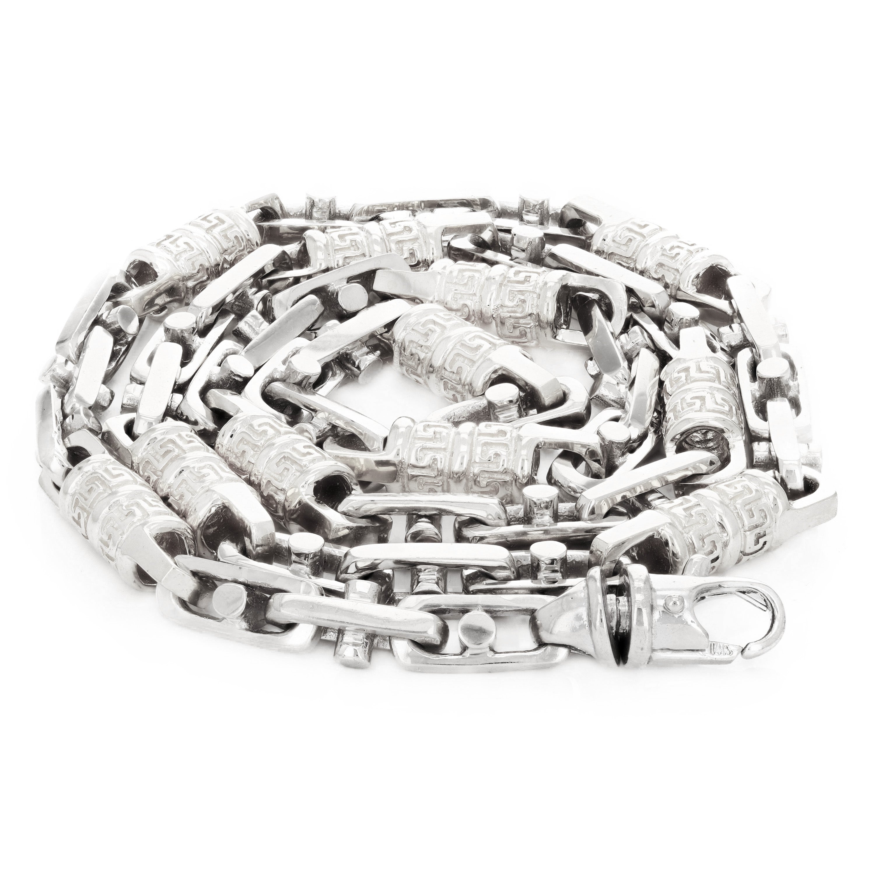 10k Yellow White or Rose Gold Handmade Fashion Link Necklace 16" - 30" 7.5mm