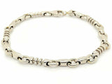 14k White Gold Handmade Fashion Link Bracelet 8.5" 6.3mm 24.7 grams - 8.5"