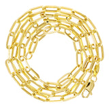 Italian 14k Yellow Gold Hollow Paper Clip Link Chain Necklace 20" 4mm 6.2 grams - 20" 6.2 grams
