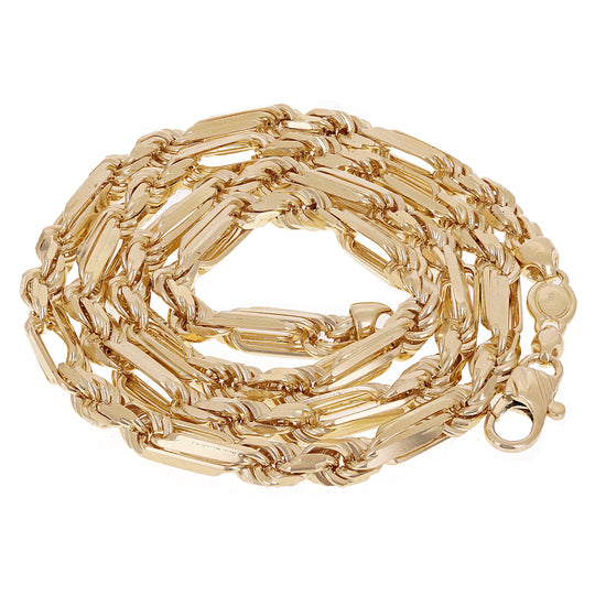 Italian 14k Yellow Gold Solid Milano Rope Chain Necklace 22