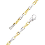 14k Yellow & White Gold Handmade Fashion Link Bracelet 7.75" 5.5mm 23.9 grams - Yellow and White,7.75" 23.9 grams