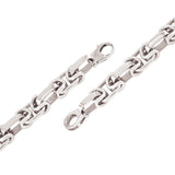 10k White Gold Solid Handmade Fashion Link Bracelet 7" 10.5mm 30.7 grams - White,7"