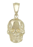 14k Yellow Gold Solid Small Skull Charm Pendant 1.4 grams