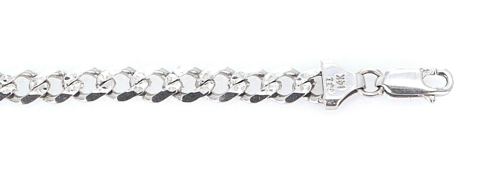 14k White Gold Handmade Fashion Link Bracelet 8" 4.2mm 12.9 grams