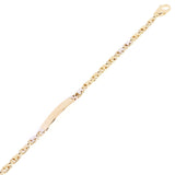 Italian 14k Two Tone Gold Engravable Baby Kids ID Bracelet 6.5" 4.7mm 3.1 grams