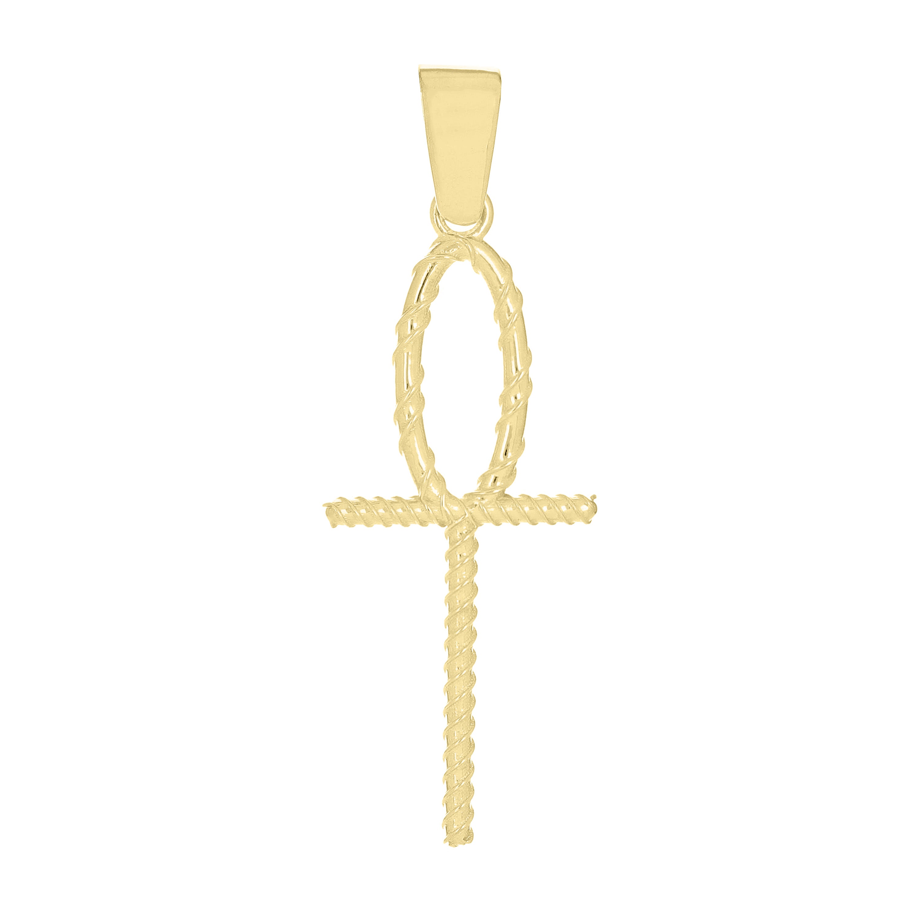 14k Yellow Gold Celtic Ankh Cross Charm Pendant 1.5" 1.5 grams