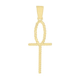 14k Yellow Gold Celtic Ankh Cross Charm Pendant 1.5" 1.5 grams