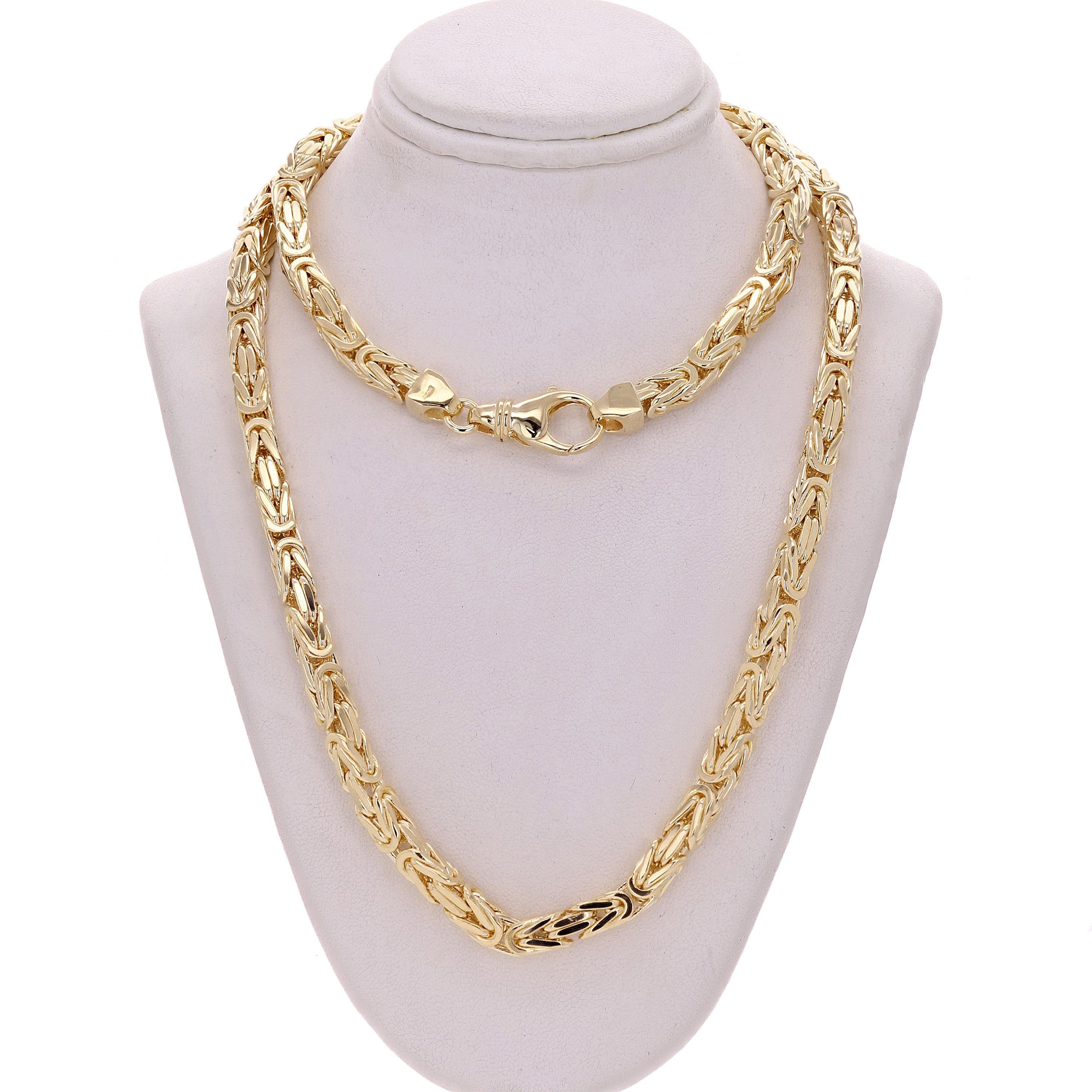 14k Yellow Gold Solid Byzantine Chain Necklace 28" 5.7mm 157 grams