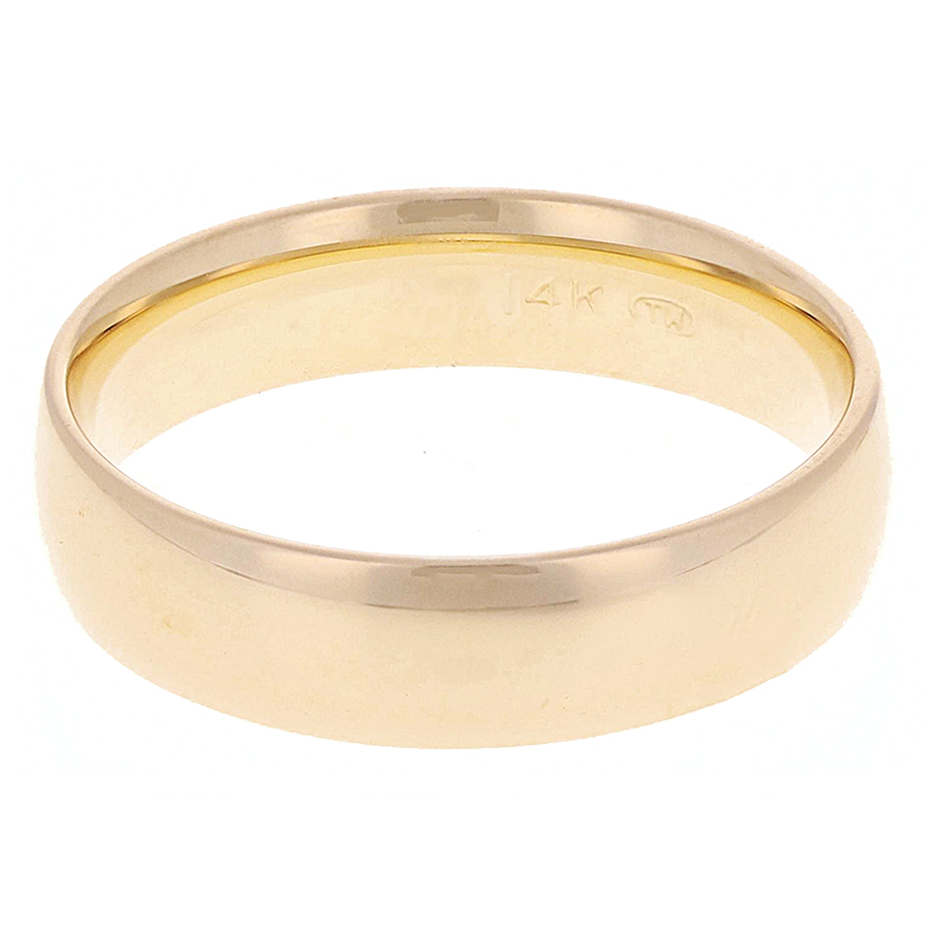 14k Yellow Gold Comfort Fit Plain Wedding Band Ring 5mm Size 13 - Yellow,5mm Ring Size 13