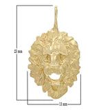 14k Yellow Gold Diamond Cut Lion Head Lion Charm Pendant 2.1 grams - Yellow