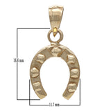 14k Yellow Gold Horse Shoe Lucky Charm Pendant 2 grams - Yellow
