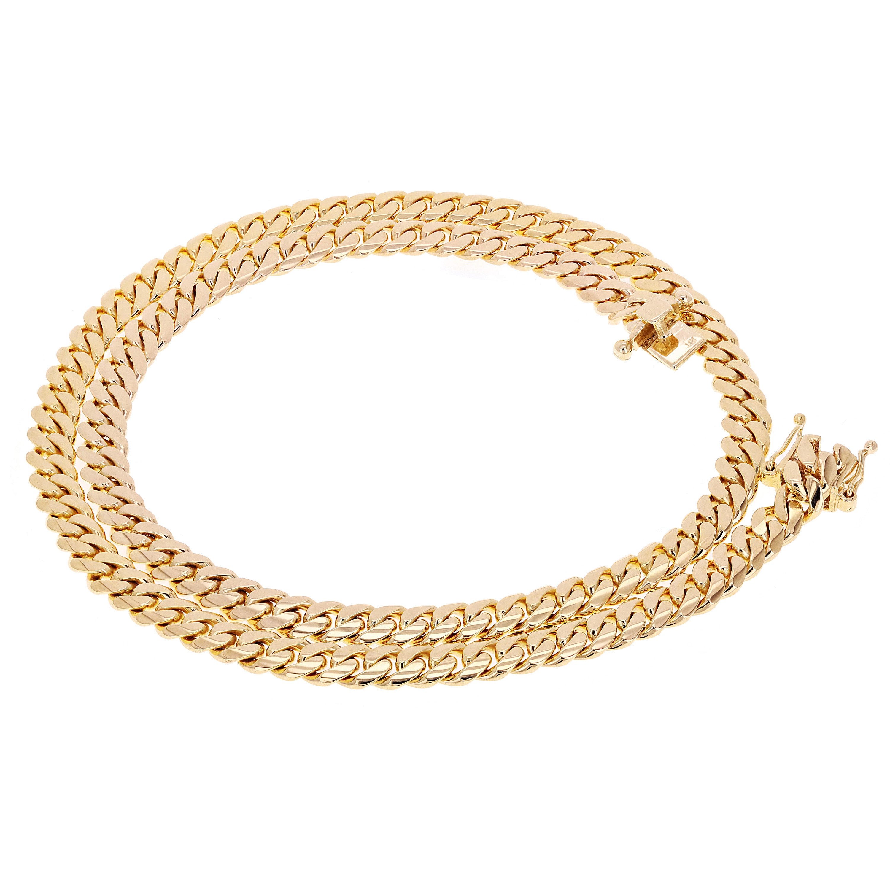 Men's 14k Yellow Gold Solid Miami Cuban Link Chain Necklace 24" 8mm 113.2 grams