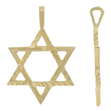 14k Yellow Gold Diamond Cut Jewish Star of David Pendant - Yellow