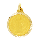 Italian 14k Yellow Gold Saint Benedict Medal Charm Pendant 20mmx14.mm 1.6 grams