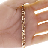 Italian 14k Yellow Gold Hollow Double Oval Links Bracelet 7.5" 6.7mm 5.9 grams