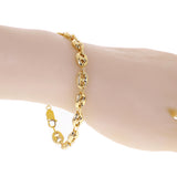 Italian 14k Yellow Gold Fancy 3D Hollow Puff Gucci Link Bracelet 8" 7.7mm 7.4g - 8" 7.7mm
