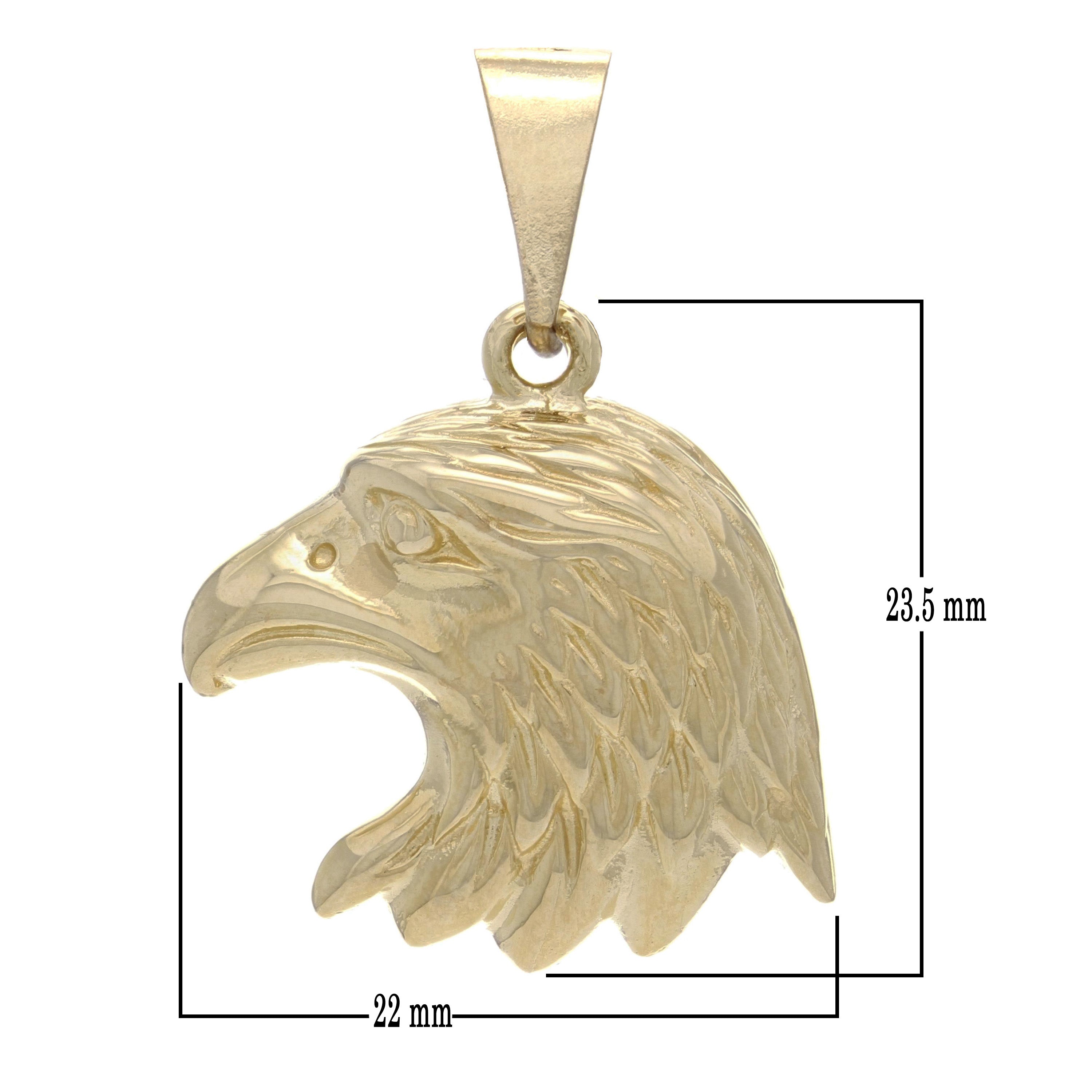 14k Yellow Gold Solid American Eagle Charm Pendant 1.25" 5.6 grams - Yellow