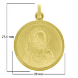 Italian 14k Gold Sacred Heart of Jesus & Lady of Perpetual Help Medal Pendant 1"
