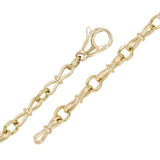 14k Yellow Gold Solid Handmade Fashion Link Bracelet 6.5" 7mm 7.5 grams