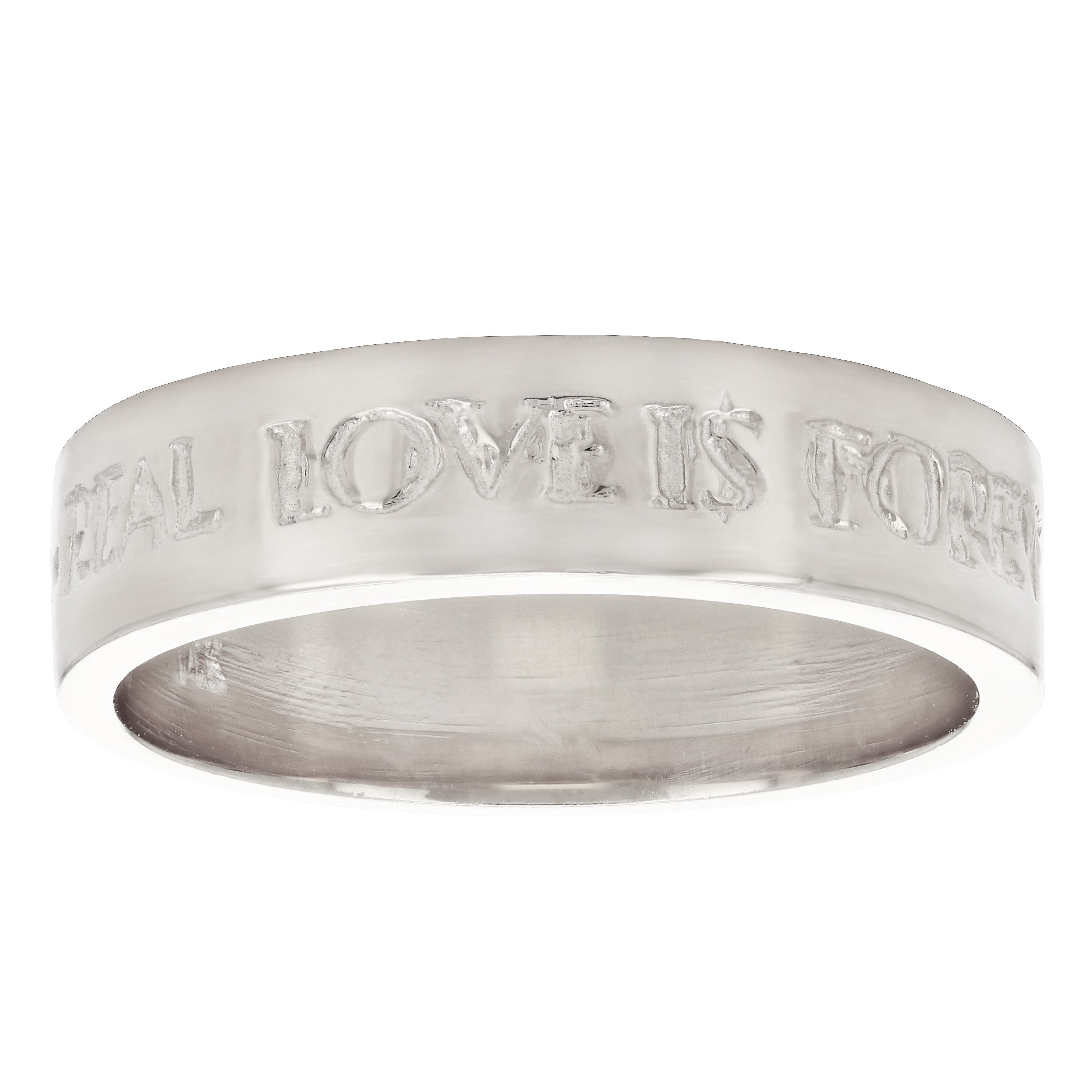 14k Yellow White or Rose Gold Real Love is Forever Ring Band Sizes 6.5-10