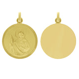 Italian 14k Yellow Gold Saint Jude Religious Charm Medal Pendant 1.1" 2.5 grams