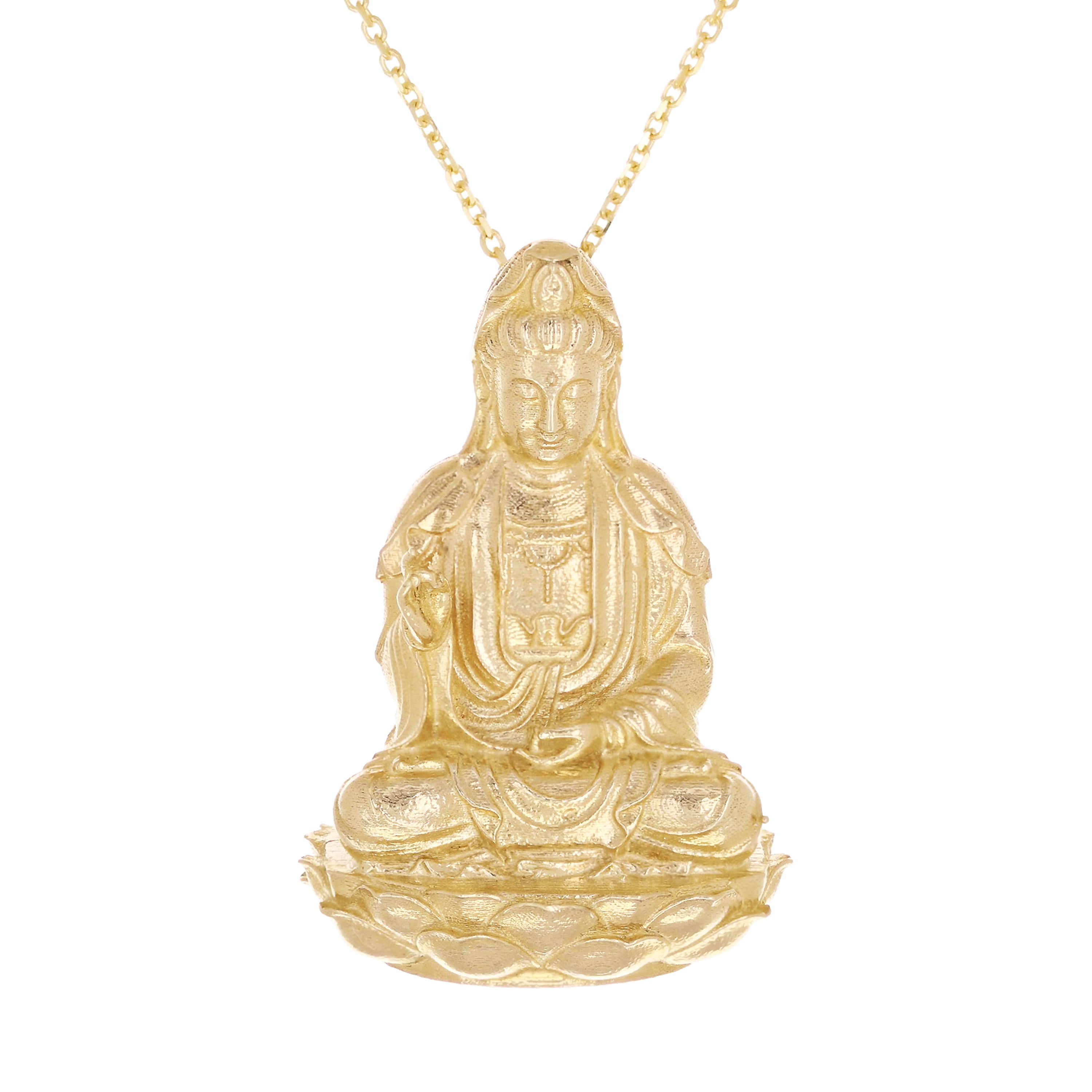 14k Yellow Gold Sitting Buddha Necklace 18" 6.5 grams