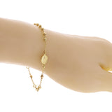 Italian 14k Yellow Gold Miraculous Medal Rosary Bracelet 7.5" 3mm 2.9 grams