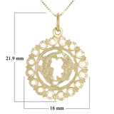 14k Yellow Gold Zodiac Sign Pisces Pendant Necklace 18" - Pisces,Yellow