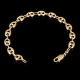 Italian 14k Yellow Gold Fancy 3D Hollow Puff Gucci Link Bracelet 8" 7.7mm 7.4g - 8" 7.7mm