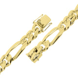 Men's 10k Yellow Gold Solid Heavy Link Figaro Chain Bracelet 8" 17.5mm 95.5 gram - Yellow,8"