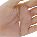 Italian 14k Yellow Gold Flat Oval Paper Clip Links Bracelet 7" 1.2 grams