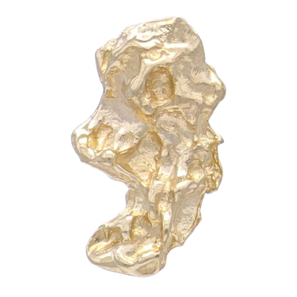 14k Yellow Gold Solid Small Nugget Free Form Charm Pendant 0.6 gram - Yellow