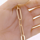 Italian 14k Yellow Gold Hollow Oval Paper Clip Bracelet 8.5" 9.8mm 7.6 grams