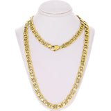 14k Yellow Gold Concave Mariner Chain Necklace 22" 7.8mm 60 grams - Yellow,22"